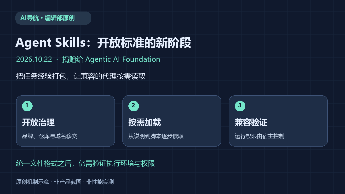 Anthropic将Agent Skills捐赠给AAIF：开放标准如何影响AI工作流复用