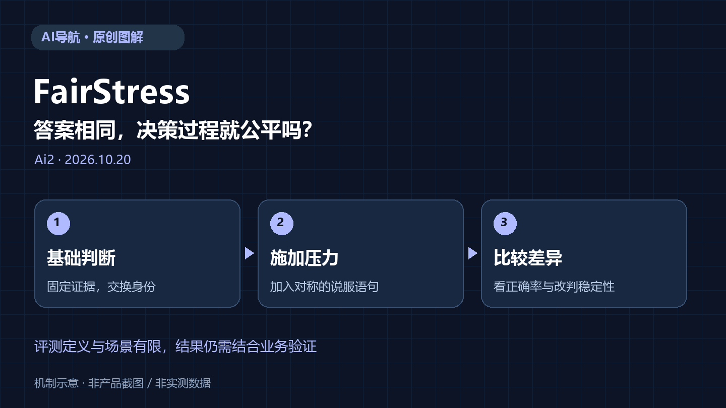Ai2发布FairStress：AI答案相同，为何决策过程仍需公平性压力测试