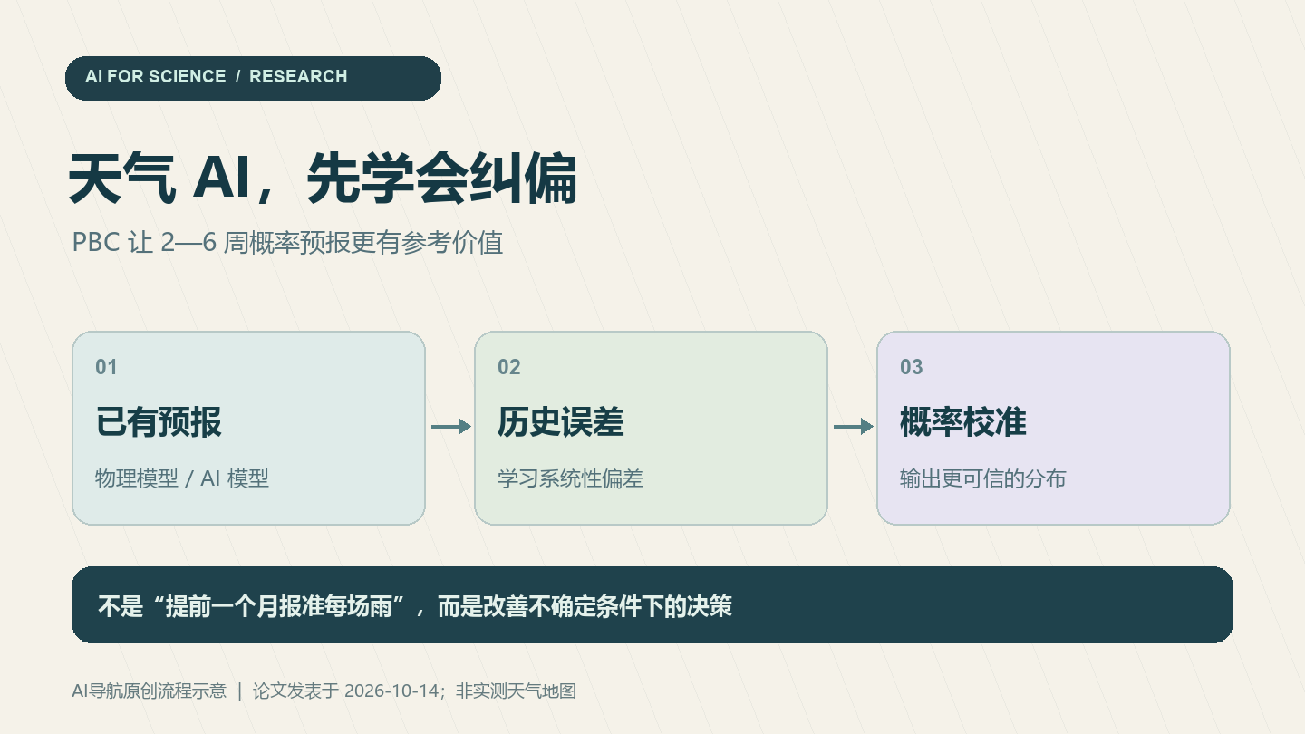 微软等团队提出PBC：先纠正模型偏差，再改善2至6周天气预报