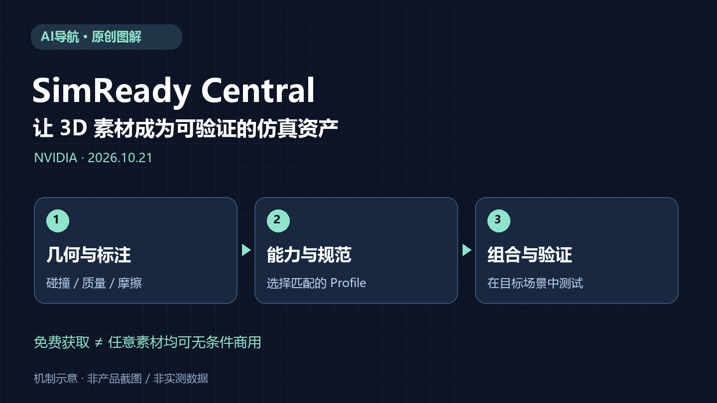 NVIDIA发布SimReady Central：2000余项仿真资产如何服务机器人与AI工厂